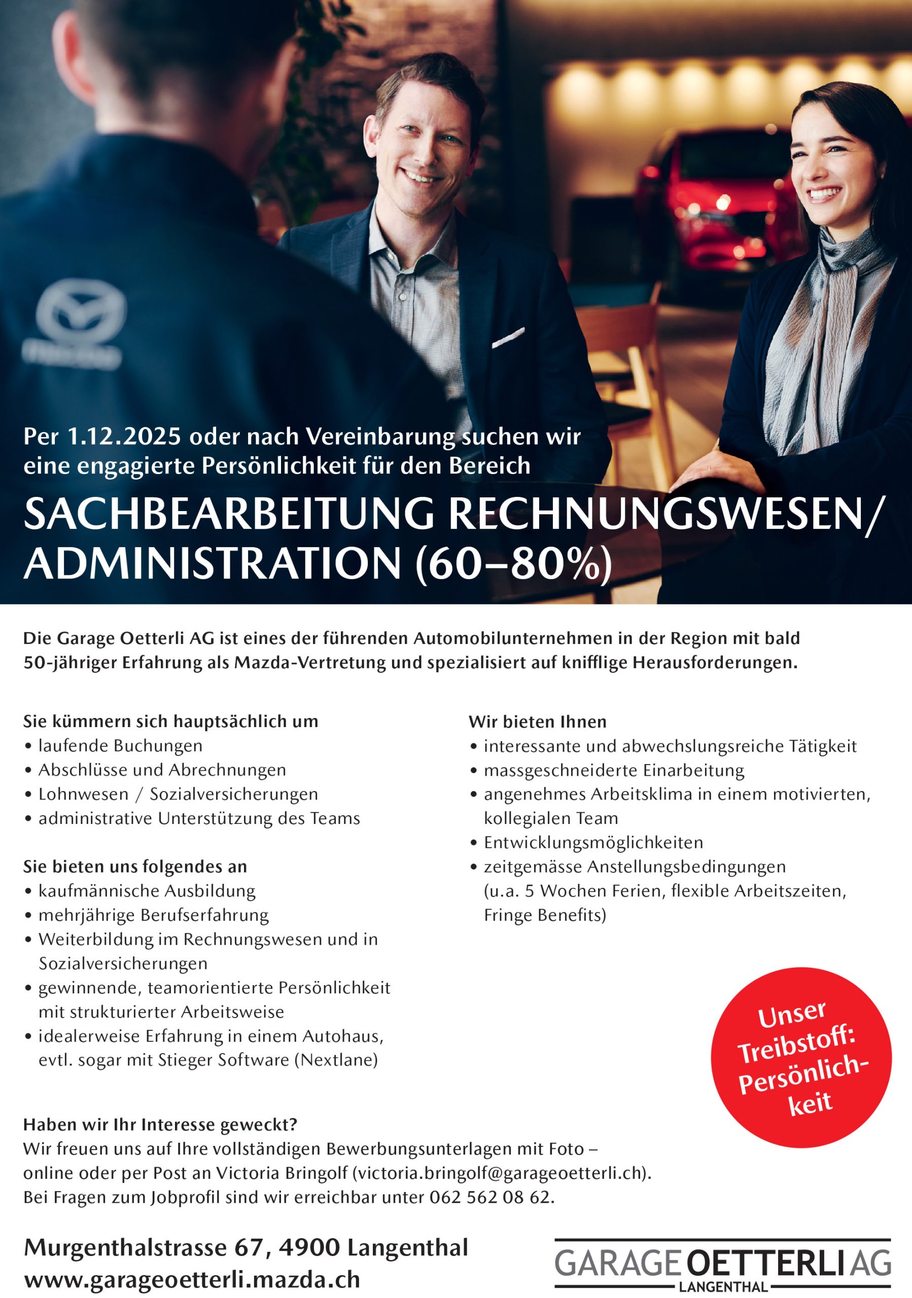 Stelleninserat Rechnungswesen